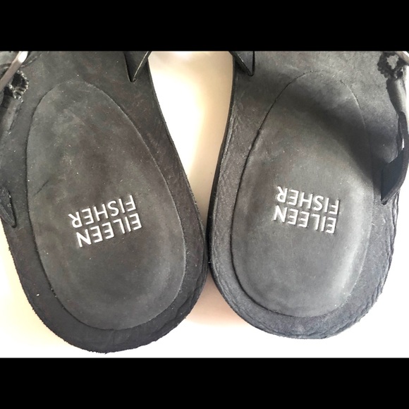 Eileen Fisher black Dali slide sandals slim strap - Picture 5 of 14